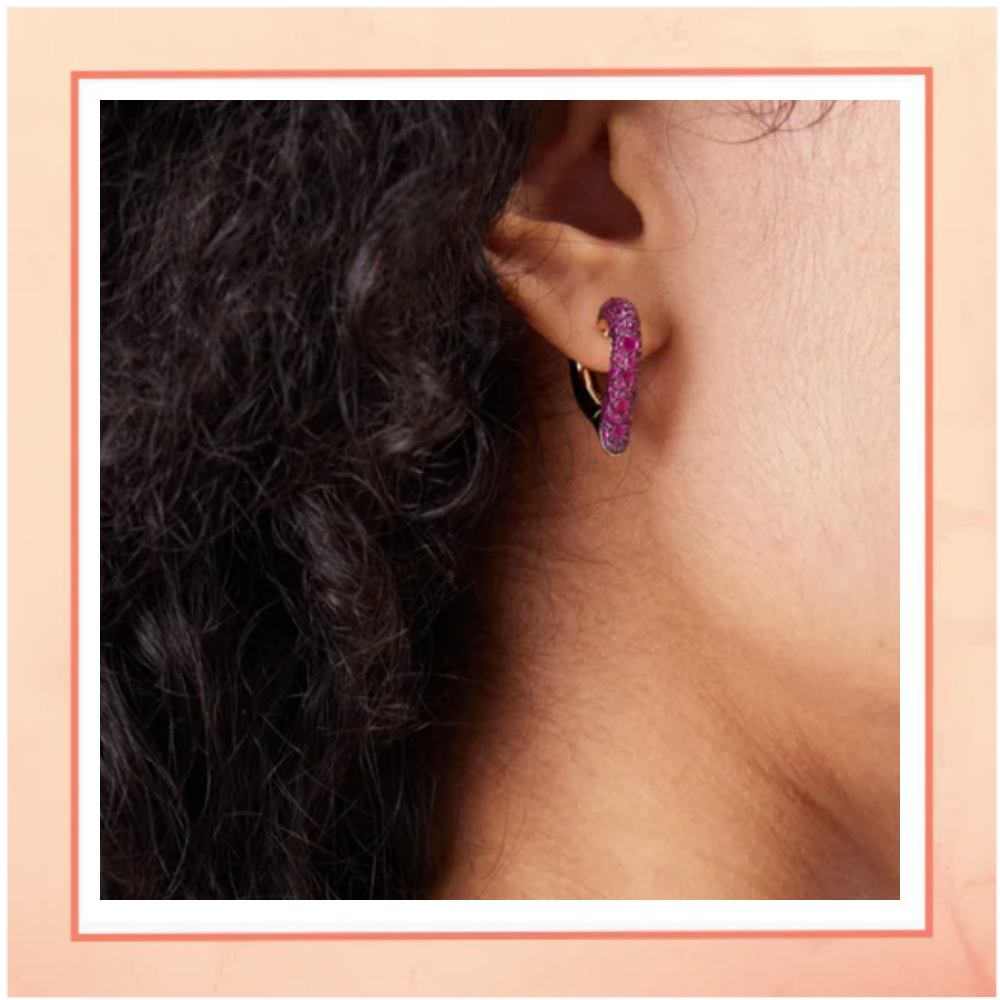Pink Heart Bali Earrings