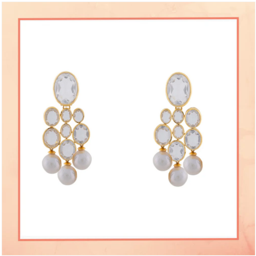 Waterfall of Pearls & Diamonds Earrings