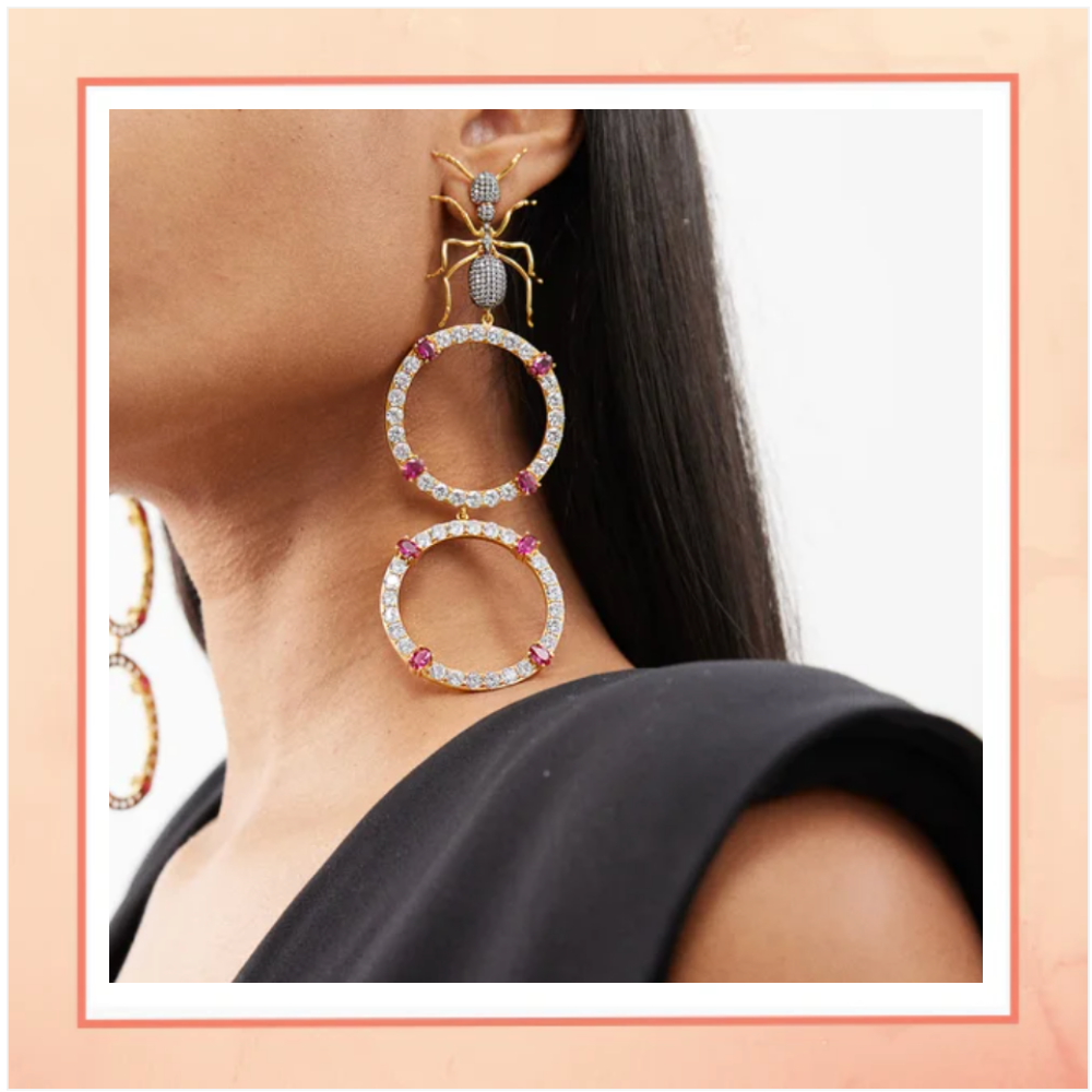 A Bug through Fire Hoops Earrings