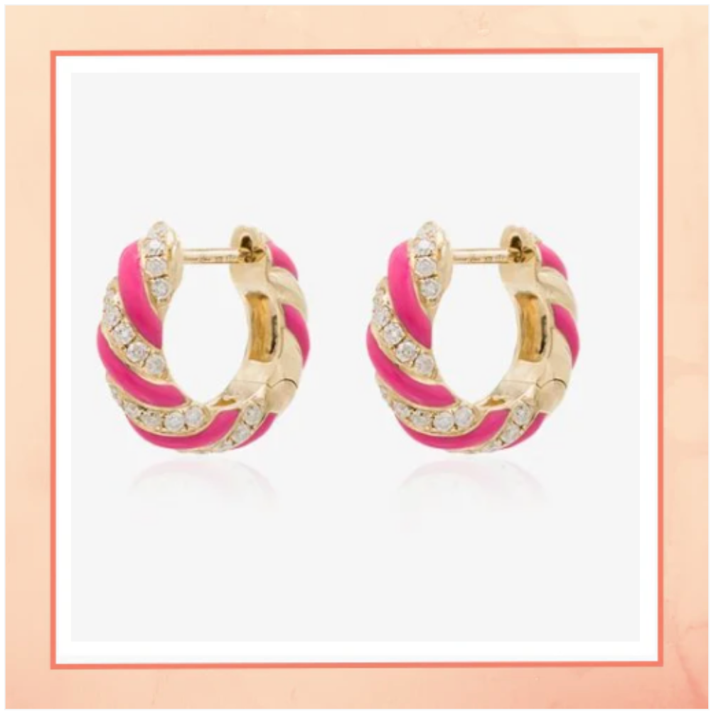 Pink & Gold Tiny Hoops