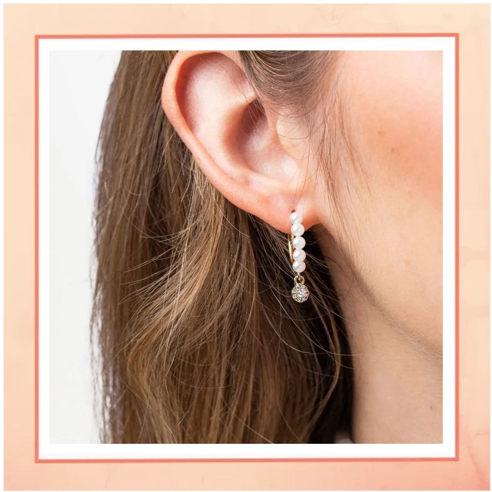 Pearl Bali with CZ Drop Earrings