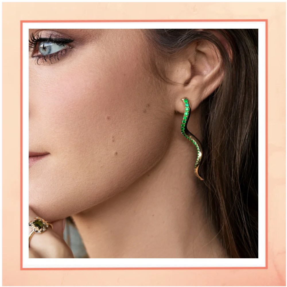 Green Serpentine Earrings