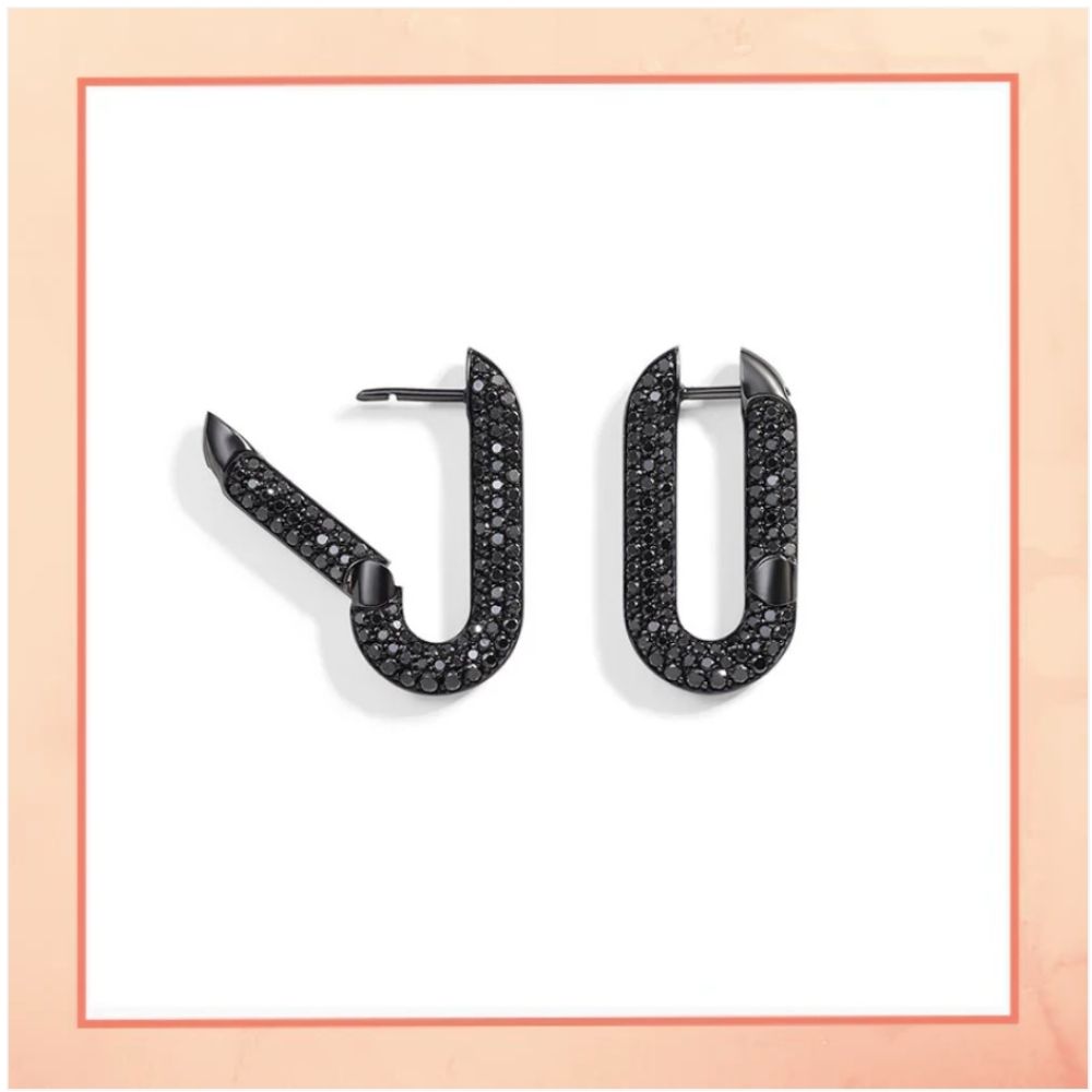 Black Square Bali Earrings