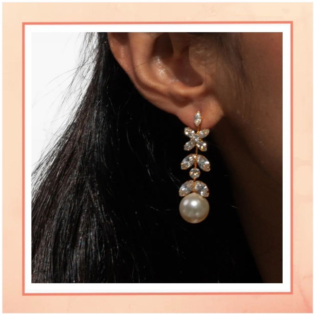 Pearls & Diamond Long Earrings