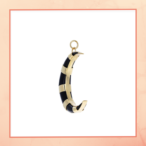 Black Onyx Moon Pendant