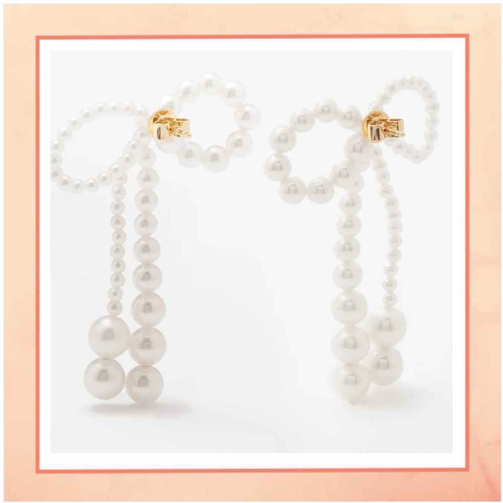 Pearl Bow Earrings