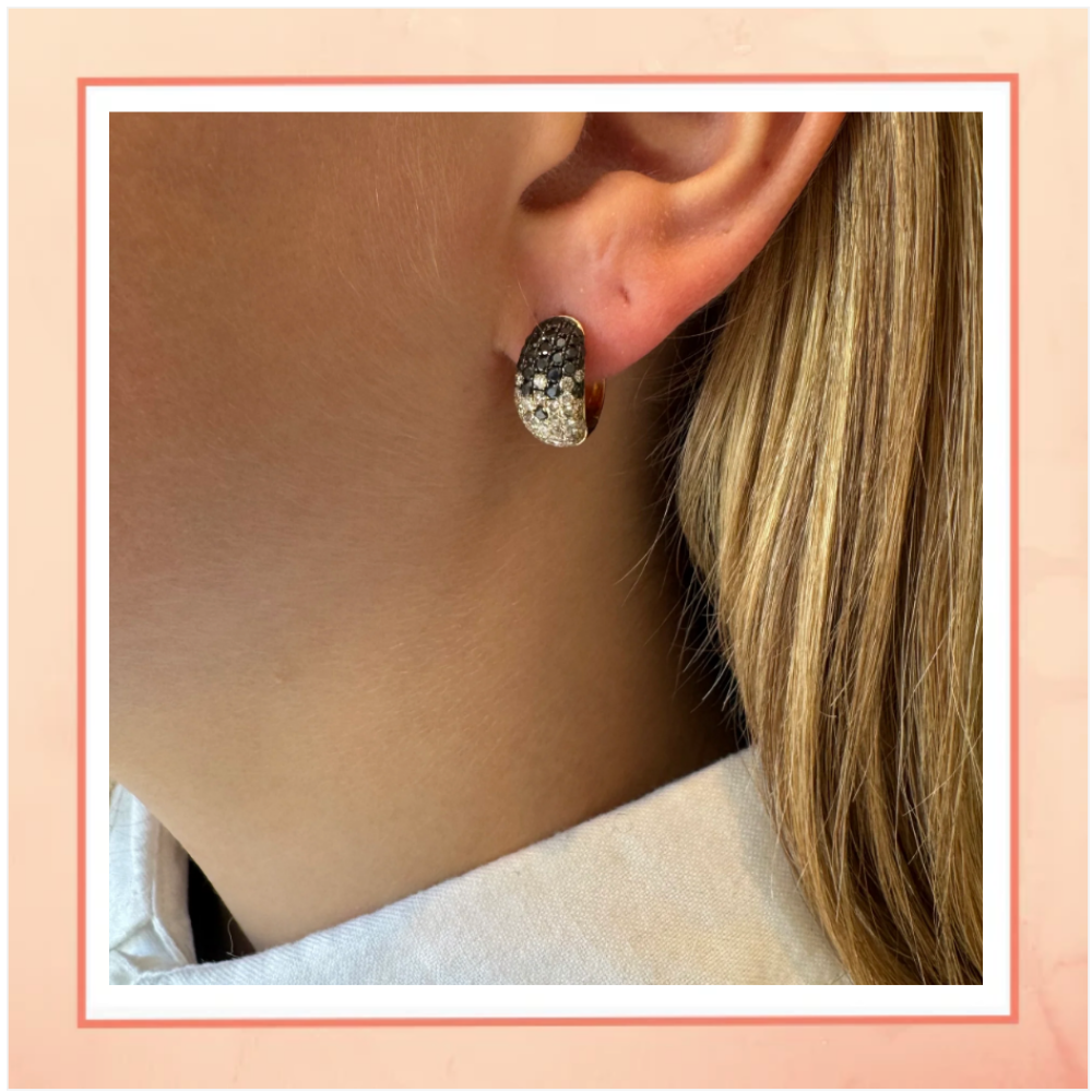 Black & White Hoop Earrings