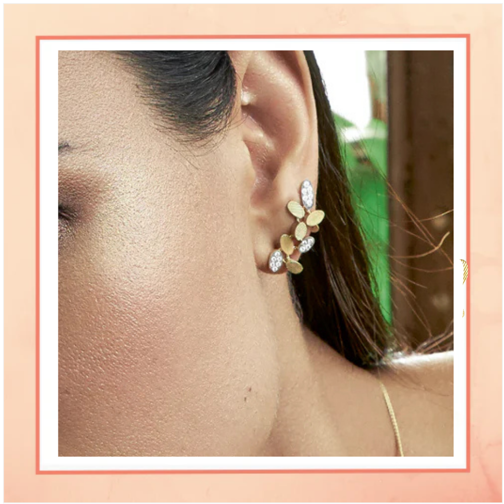 Diamond Leaf Earrings