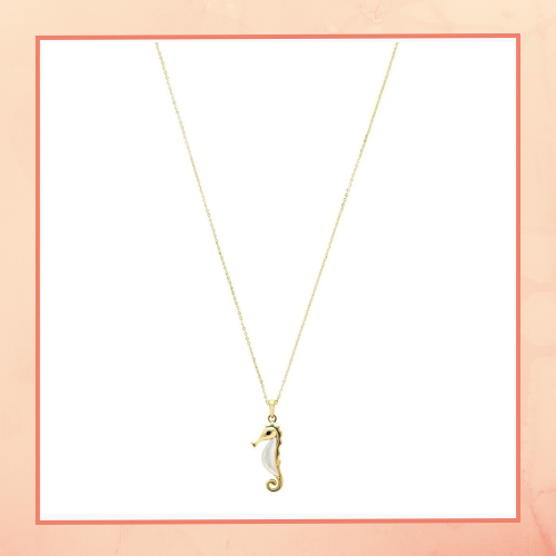 Mother of Pearl Sea Horse Necklace