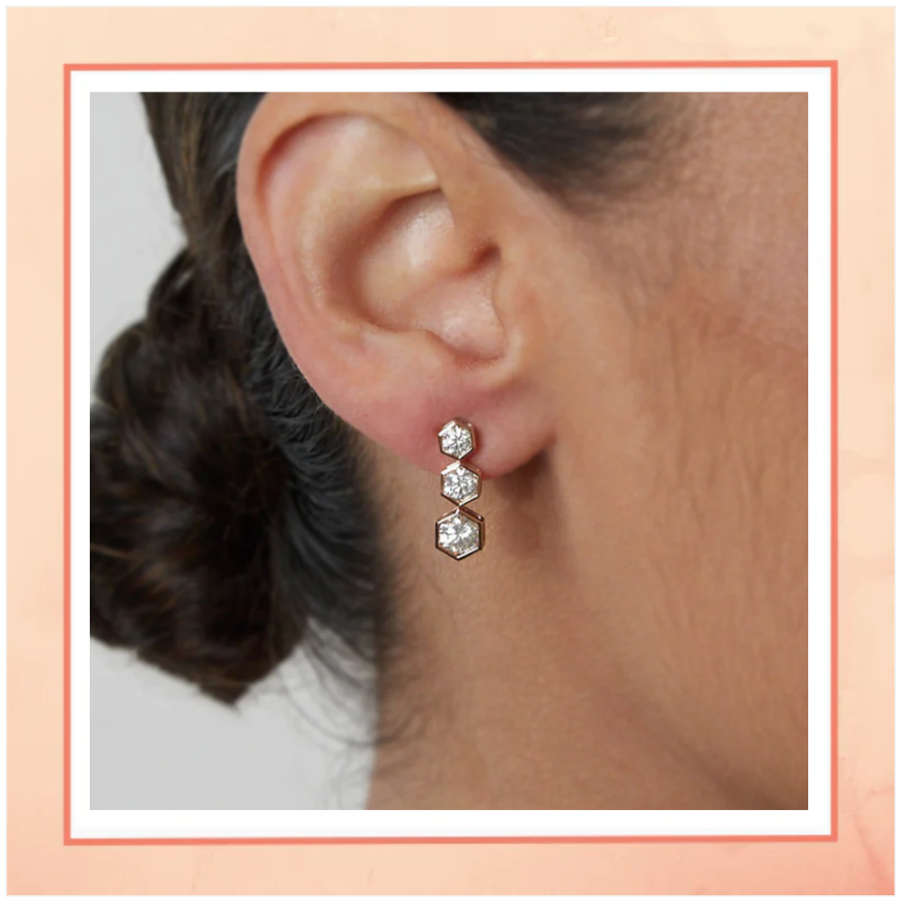 Hexagons in a Row Earrings