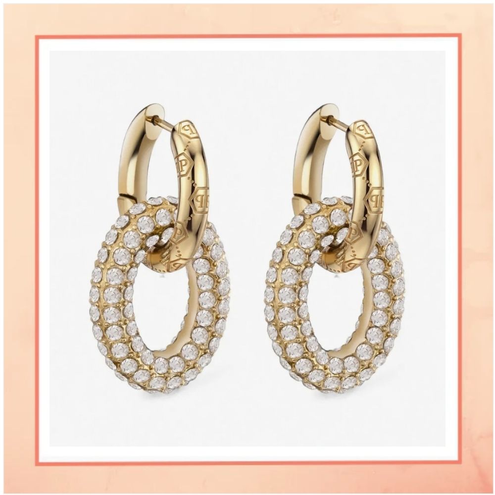 Studded CZ diamond Hoop Earrings