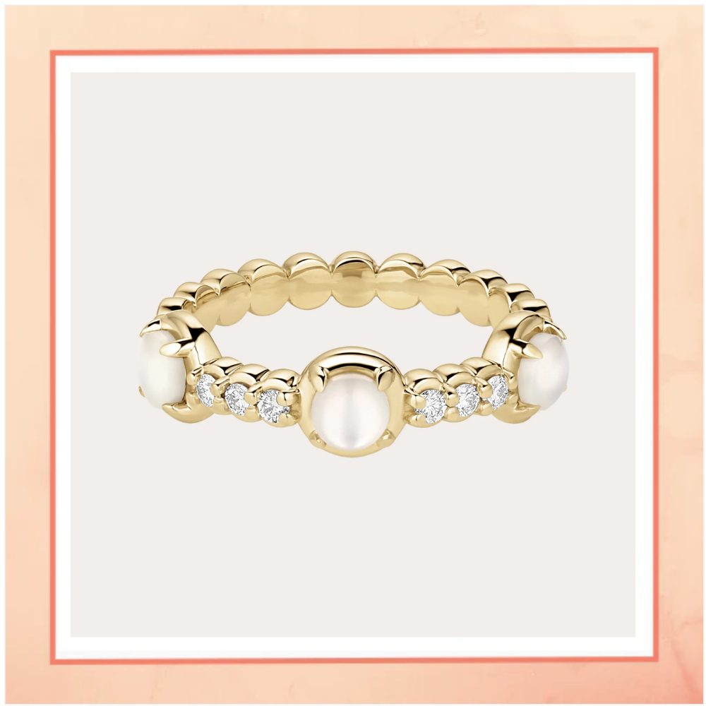 Delicate Moon Stone Ring