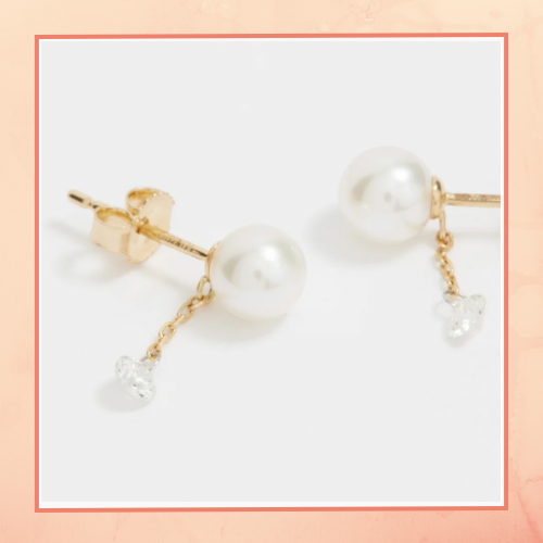 Crystal Drop Pearl Earrings