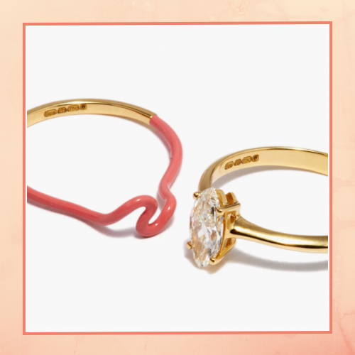 Delicate Pink Enamel Ring