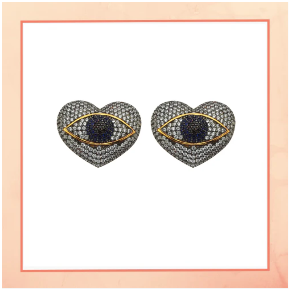 Oxidised Evil Eye Earrings