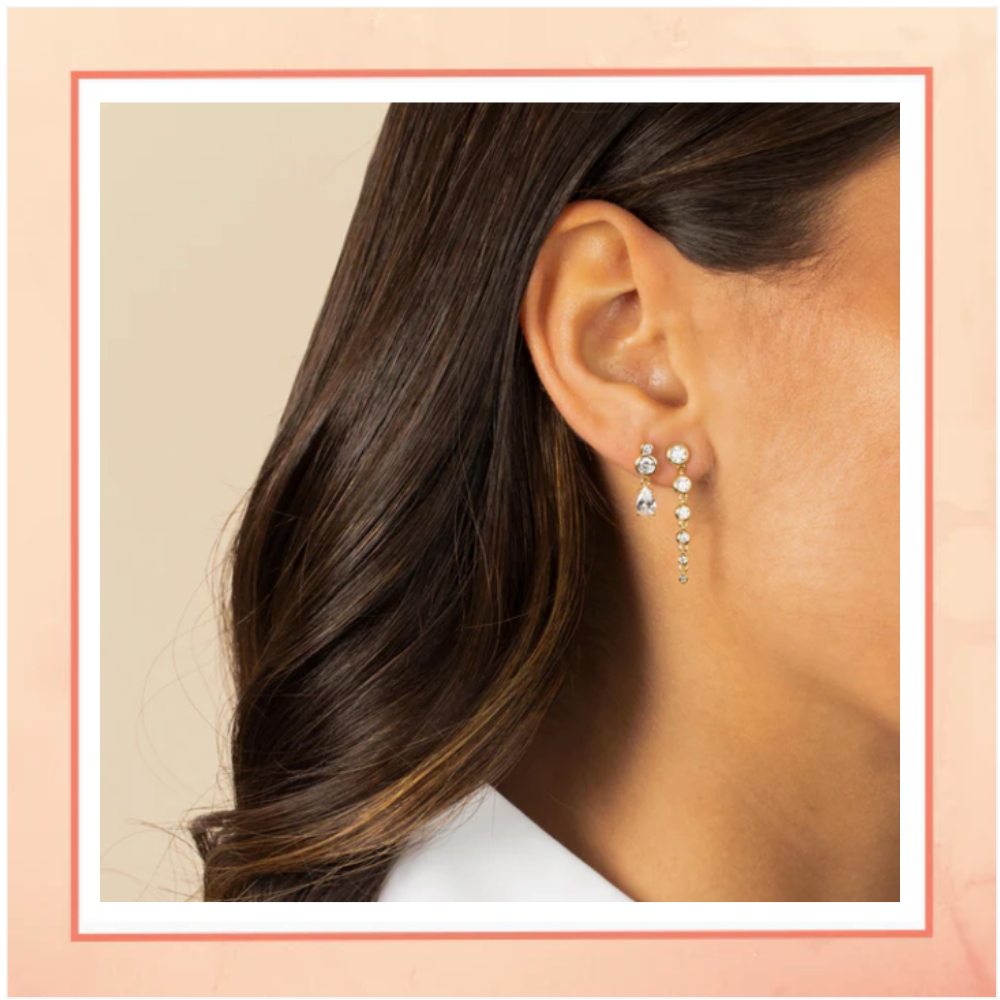Drop Shaped Diamond Drop Earrings