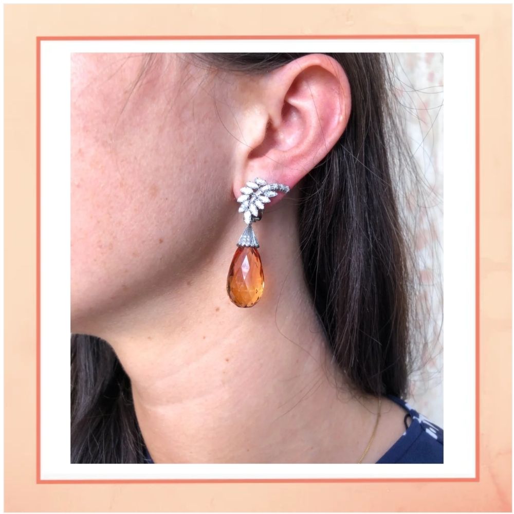 Orange Drop Earrings