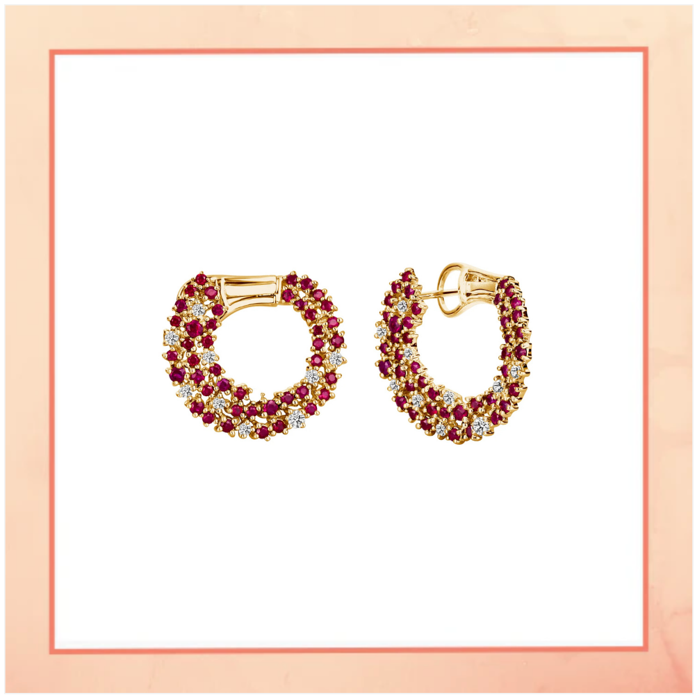 Red & White Bali Hoops