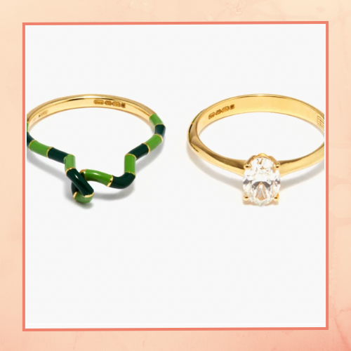 Delicate Green Enamel Ring