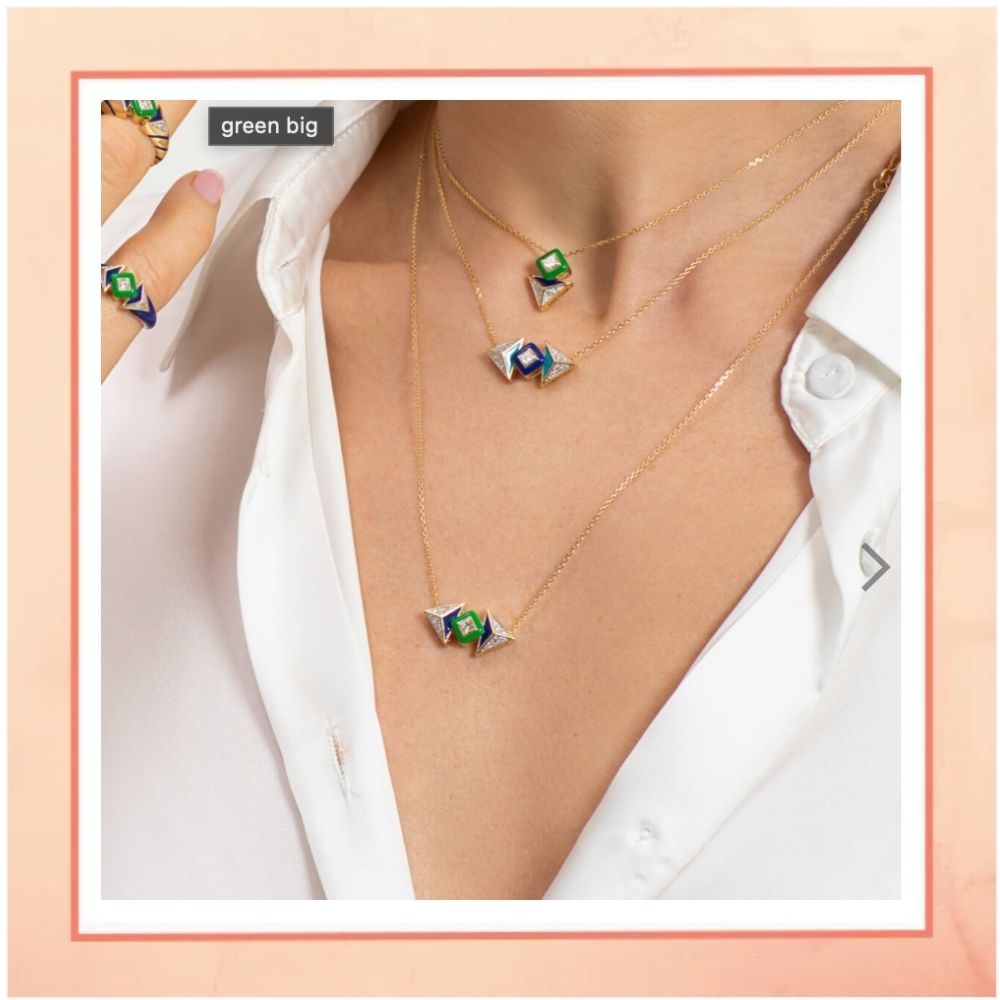 Art Deco Green Blue Pendant