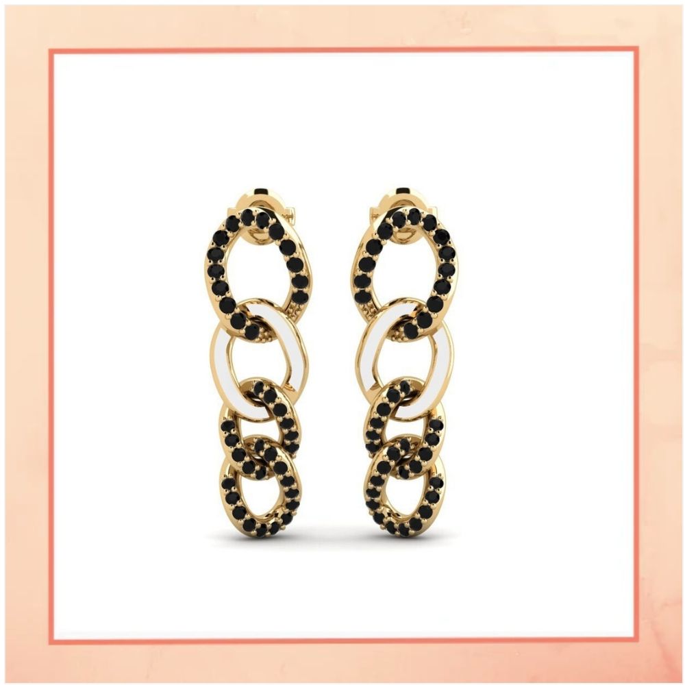 Link Earrings Black & White