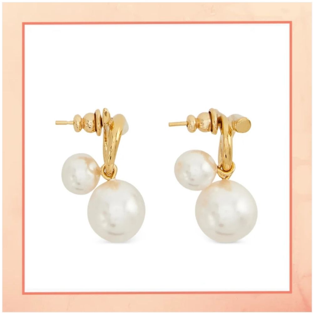 2 Pearls in a Knot Earrings
