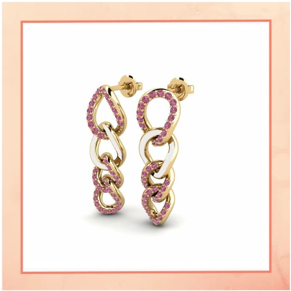 Link Earrings Pink