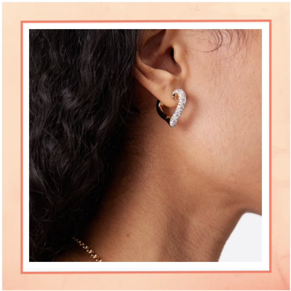 White Heart Bali Earrings