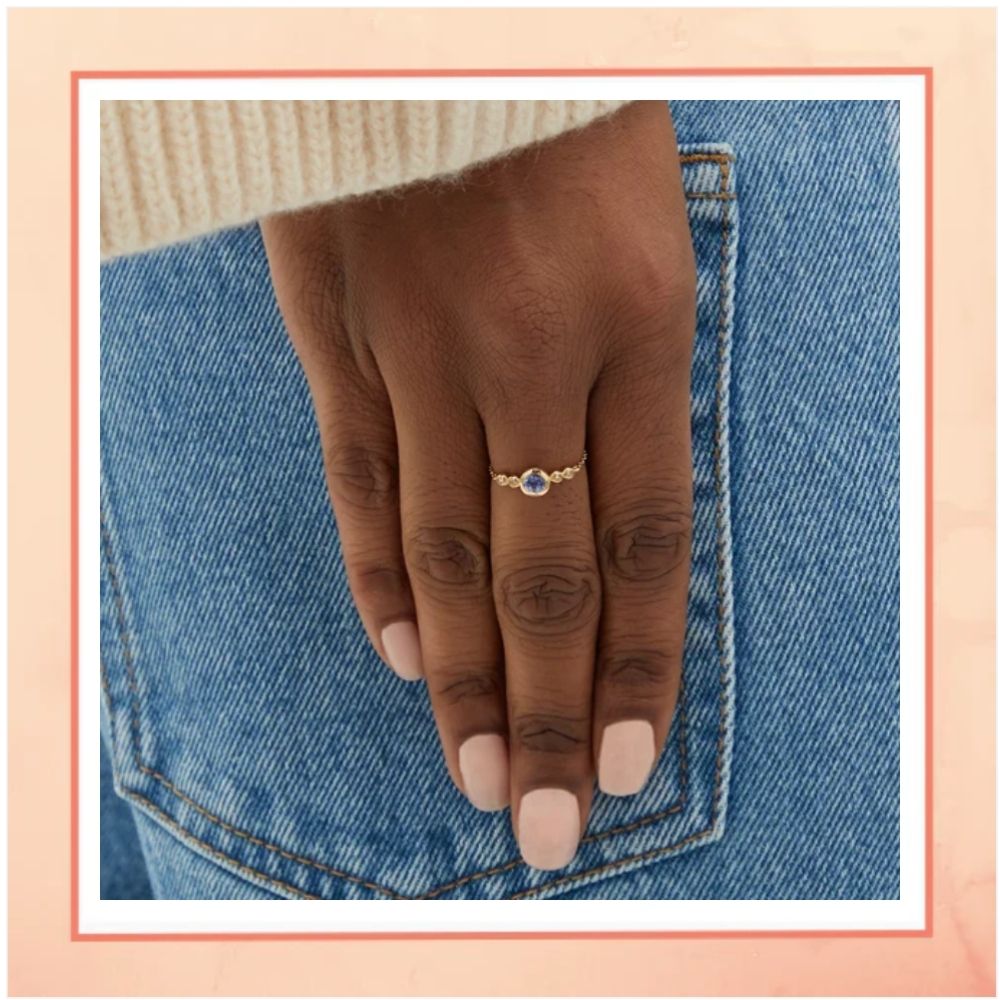 Purple Stone Adjustable Ring