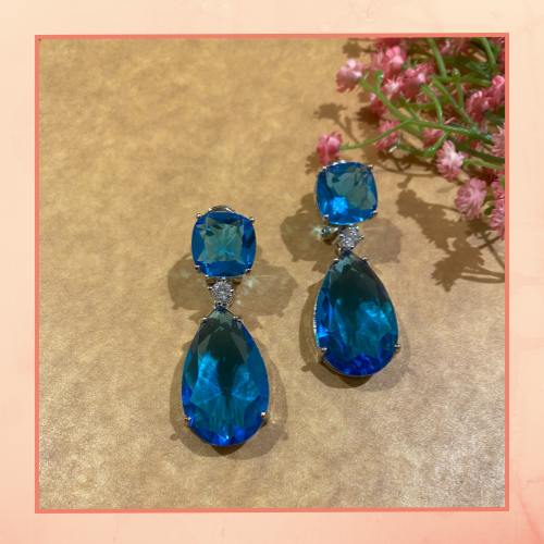 Sparkling Blue Water Earrings