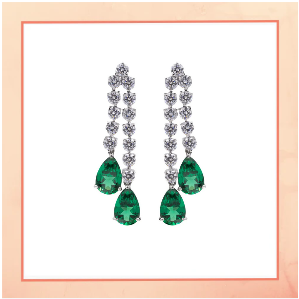 Its Raining Emeralds Earrings