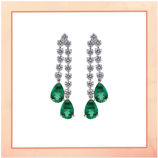 Its Raining Emeralds Earrings