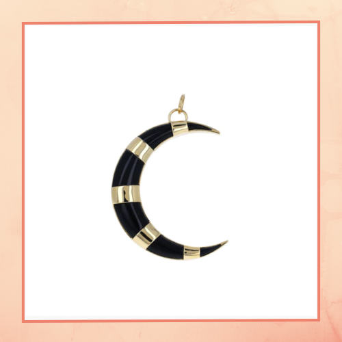 Black Onyx Moon Pendant