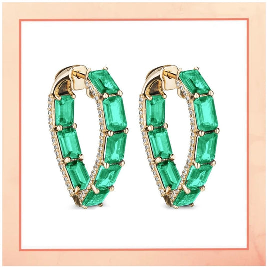 Emerald Heart Earrings
