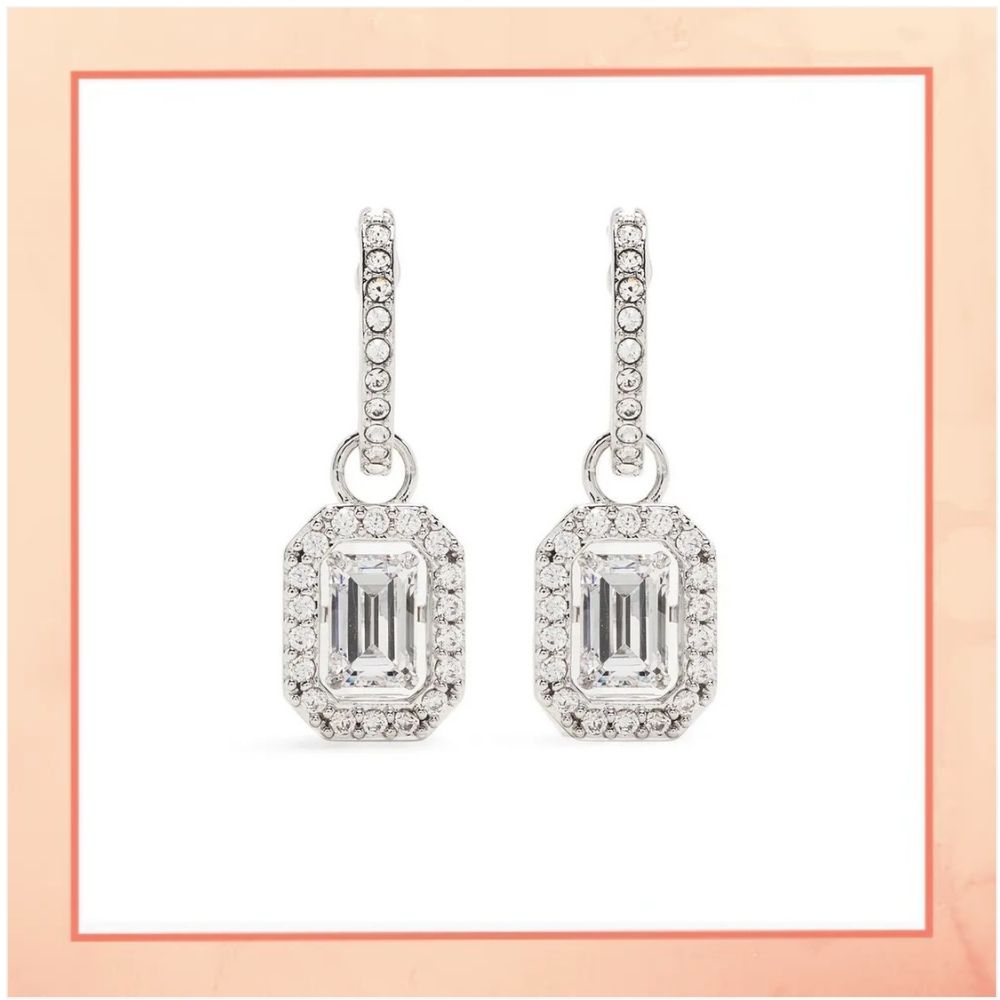 Princess Cut Drop Earrings