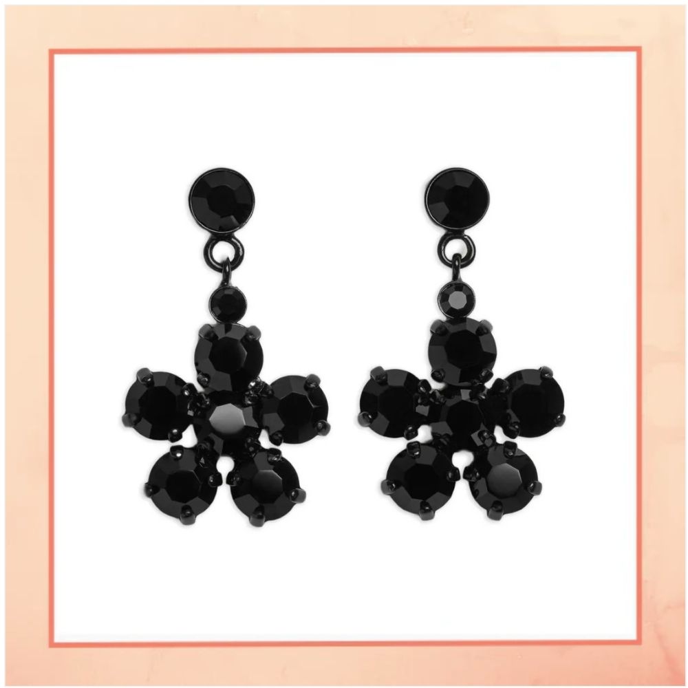 Black Flower Earrings