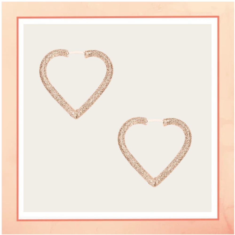 Rose Pink Heart Bali Earrings