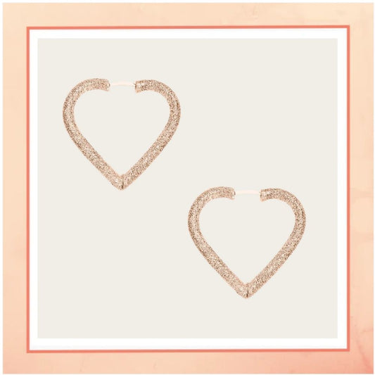 Rose Pink Heart Bali Earrings