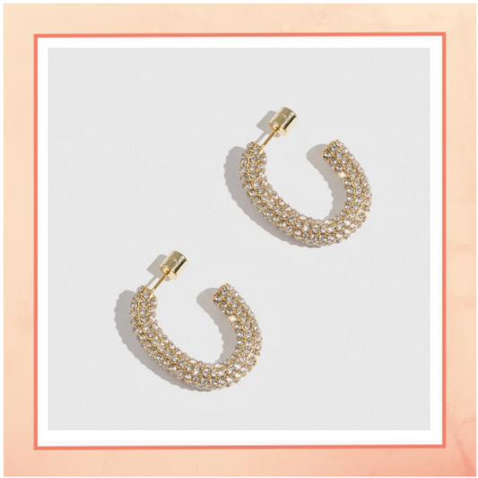 Pave Hoop Earrings