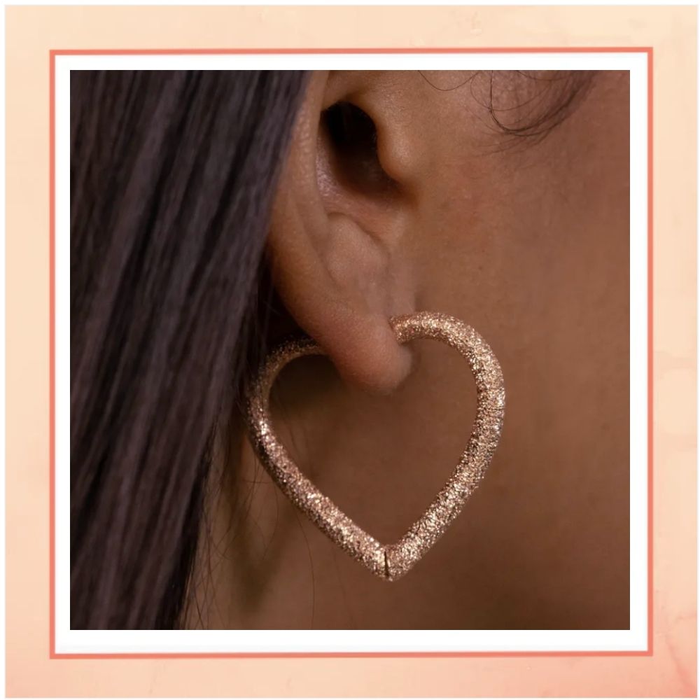 Rose Pink Heart Bali Earrings