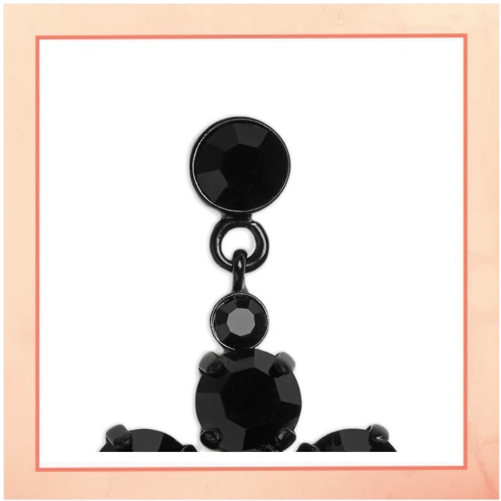 Black Flower Earrings