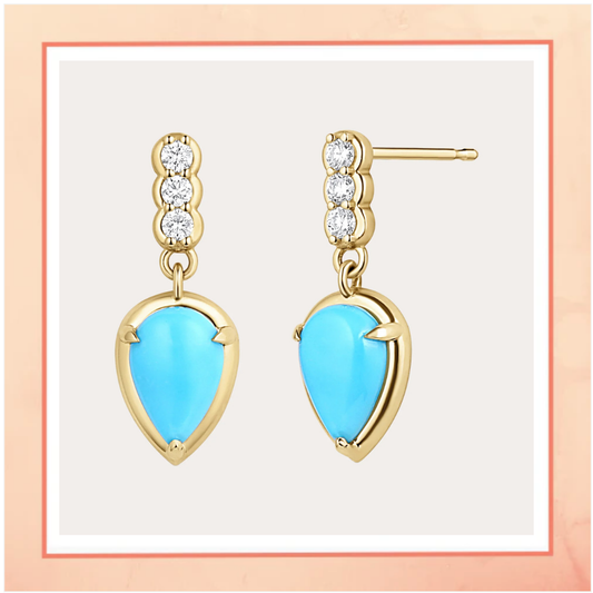 Delicate Turquoise Drop Earrings