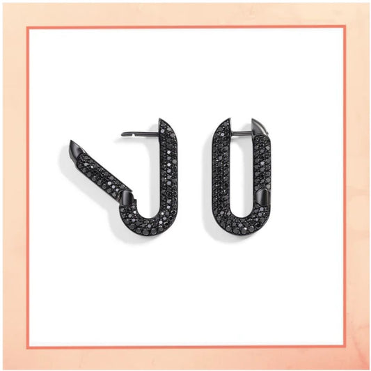Black Square Bali Earrings