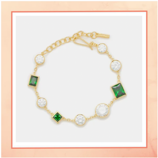 Emerald & Diamond Chain Bracelet