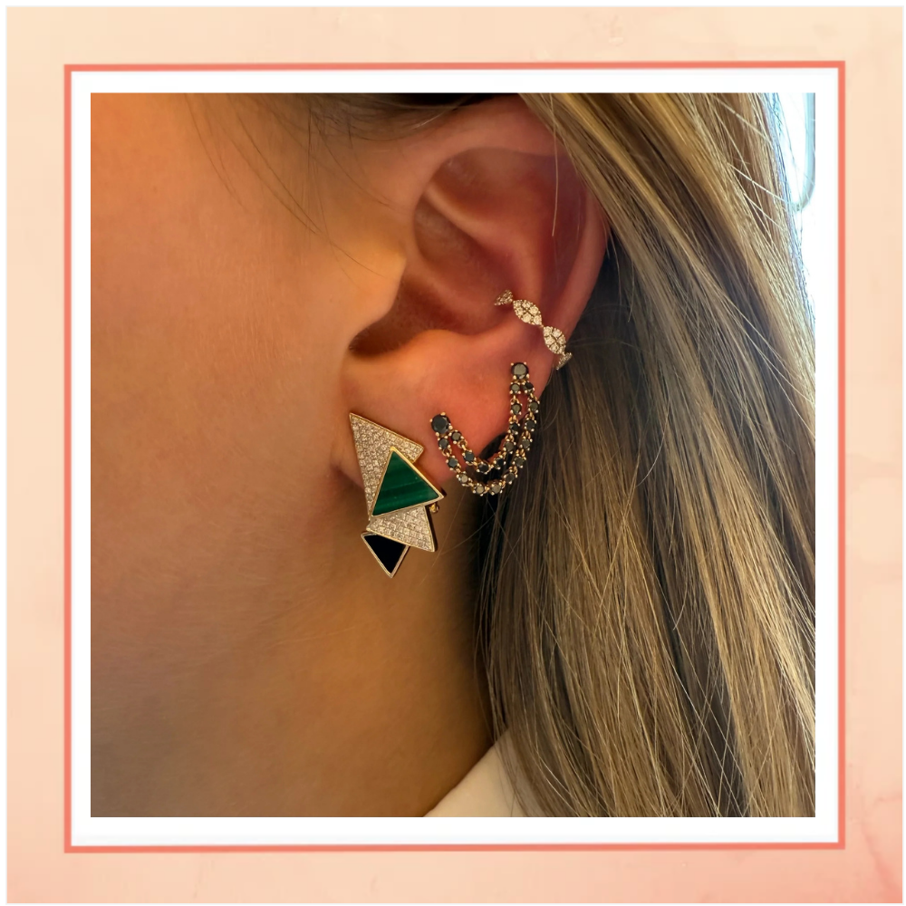 Stack of Triangles Earrings