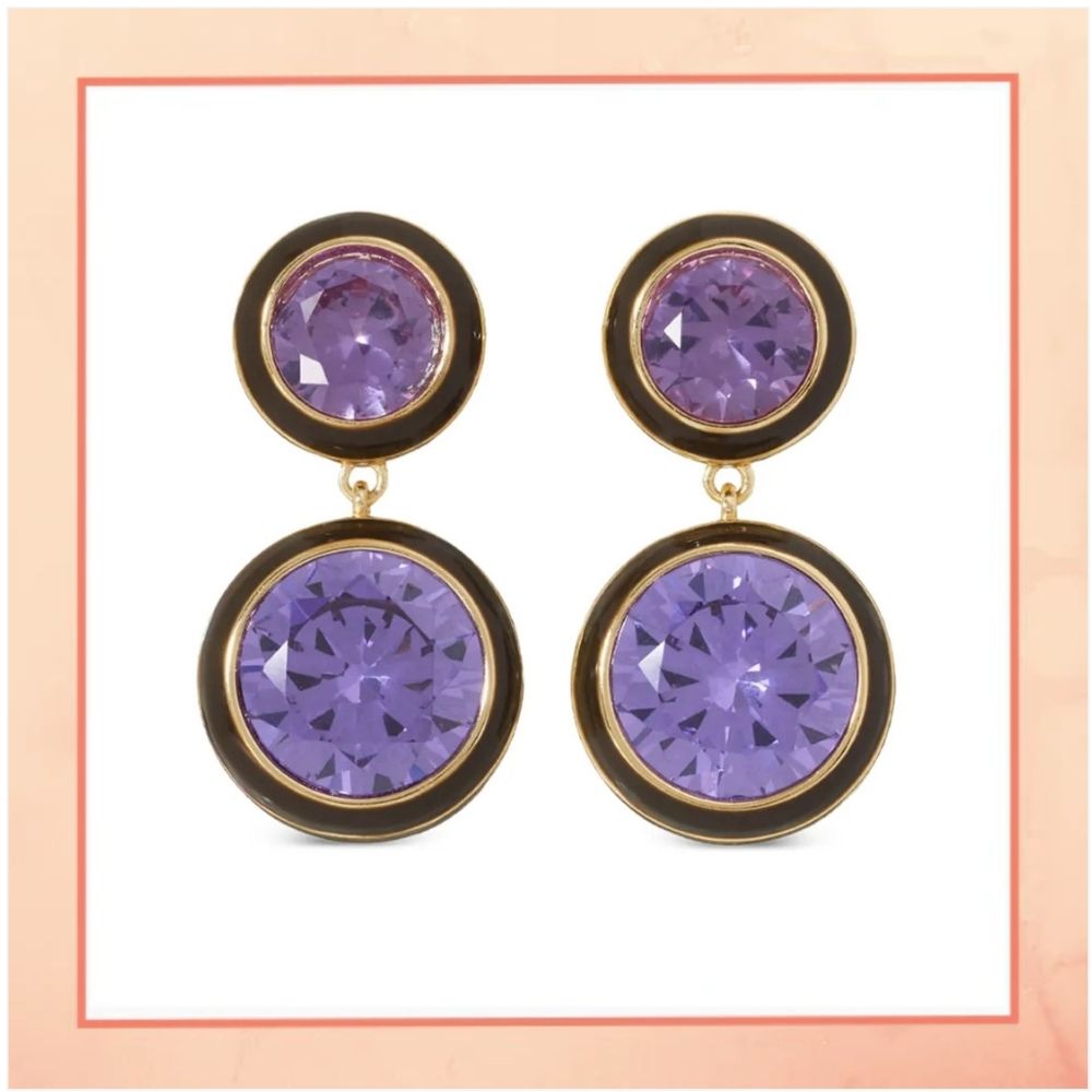 Round Purple Earrings