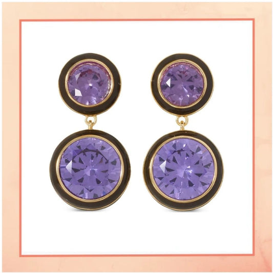 Round Purple Earrings