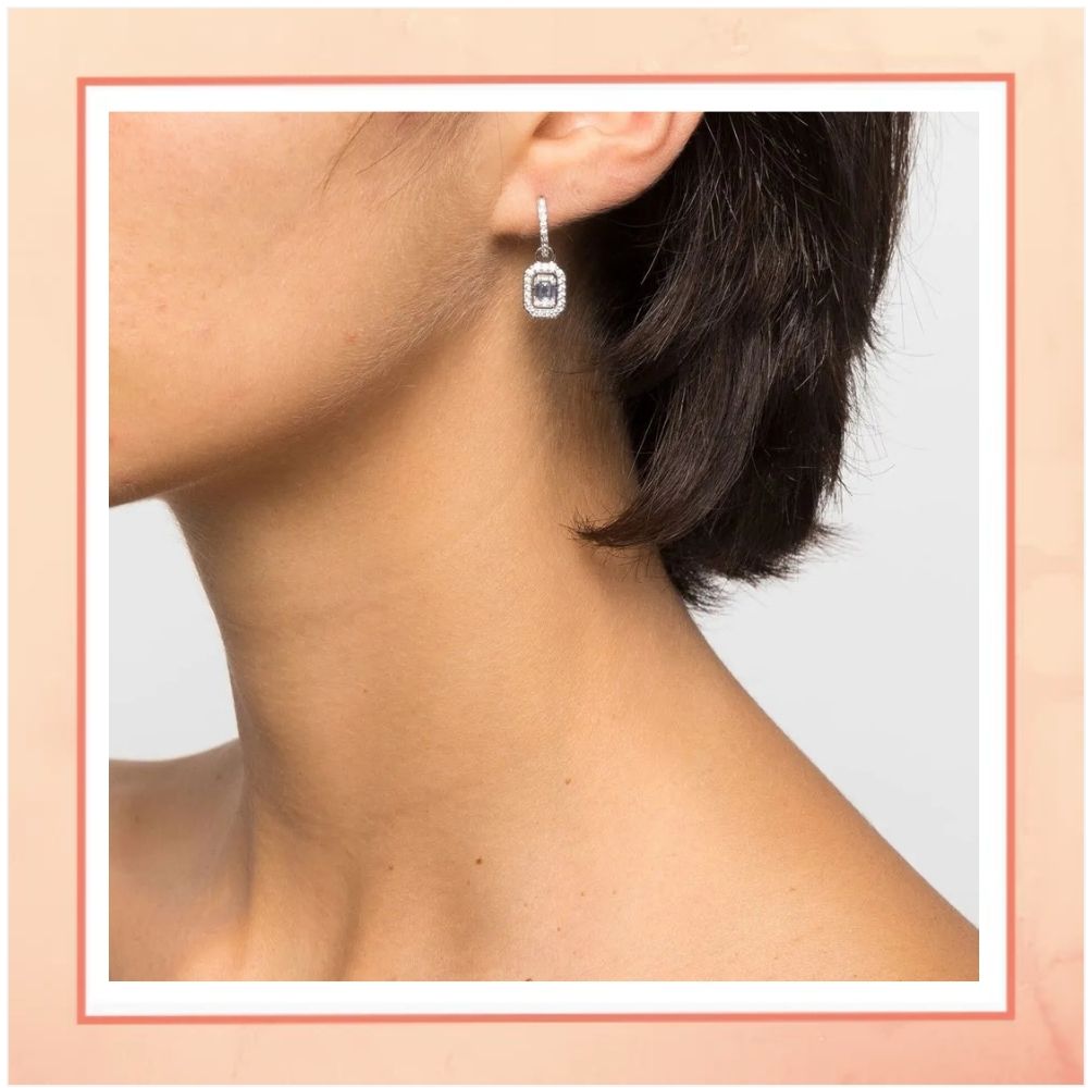 Princess Cut Drop Earrings
