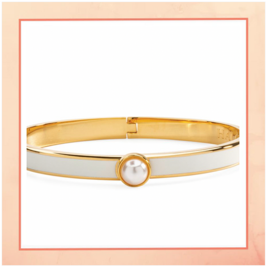 Pearl & Hand Enameled Bracelet