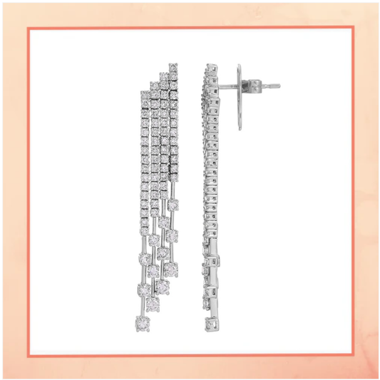 Silver Star Shower Earrings (Copy)